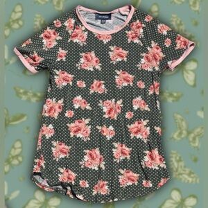 ModCloth Floral Fitted Tee Sz XXS